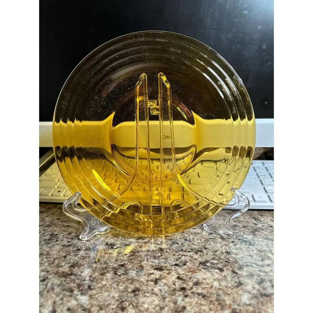 8” Amber glass dish